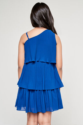 Teal Solid Flared Dress, Teal, image 4